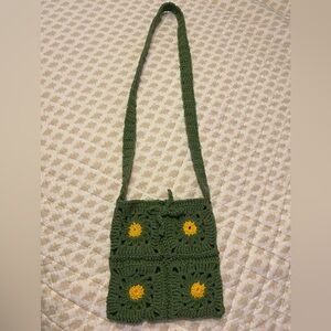 Handcrafted Green and Yellow Crochet Bag
